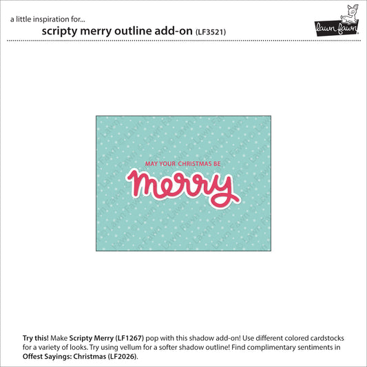 Lawn Fawn Scripty Merry Outline Add-On Stand Alone Stanzen