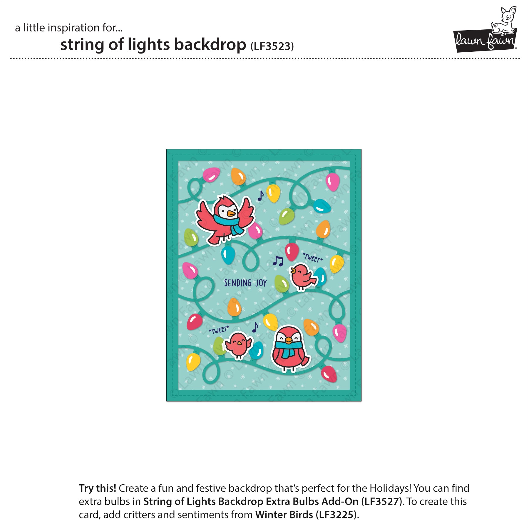 Lawn Fawn - String Of Lights Backdrop - Stand Alone Stanzen