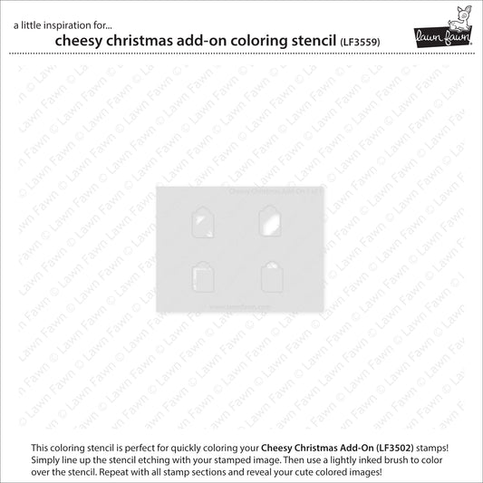 Lawn Fawn - Cheesy Christmas Add-On Coloring Stencil