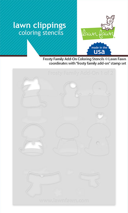 Lawn Fawn Frosty Family Add-On Coloring Stencils Schablonen