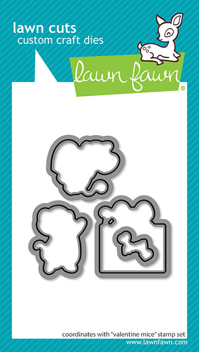 Lawn Fawn Valentine mice lawn cuts Outlinestanzen