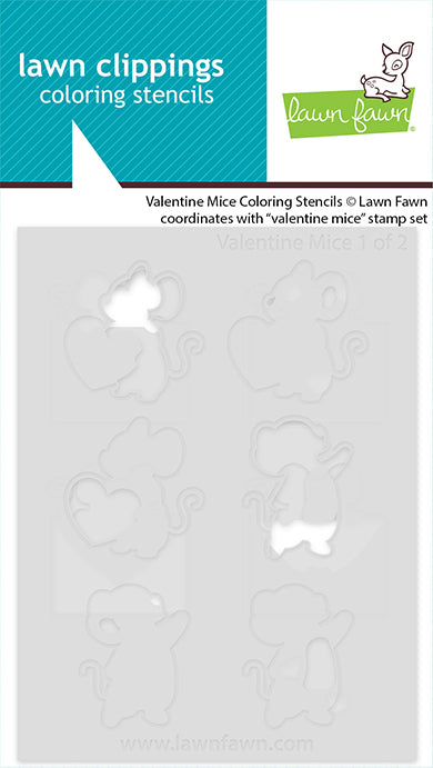 Lawn Fawn Valentine mice coloring stencils Ausmalschablonen