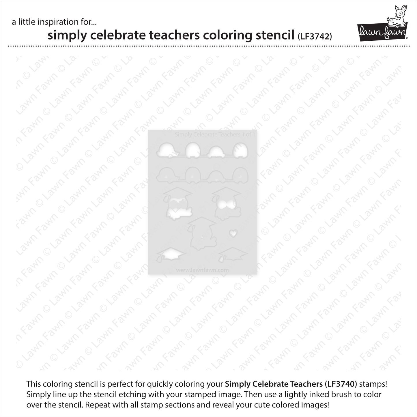 Lawn Fawn simply celebrate teachers coloring stencil