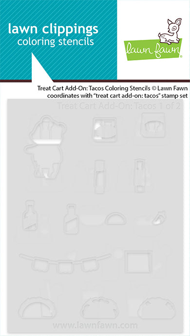 Coloring Stencils 10,2×15,2 cm Treat Cart Tacos von Lawn Fawn