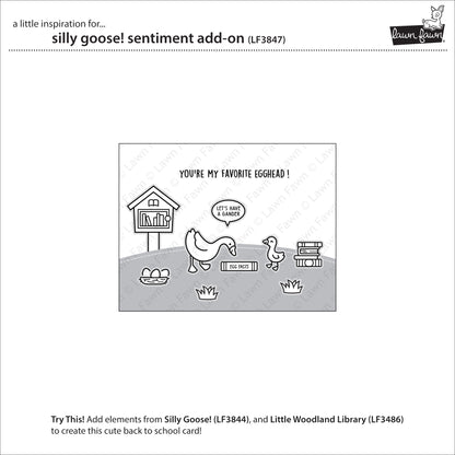 Lawn Fawn silly goose! sentiment add-on