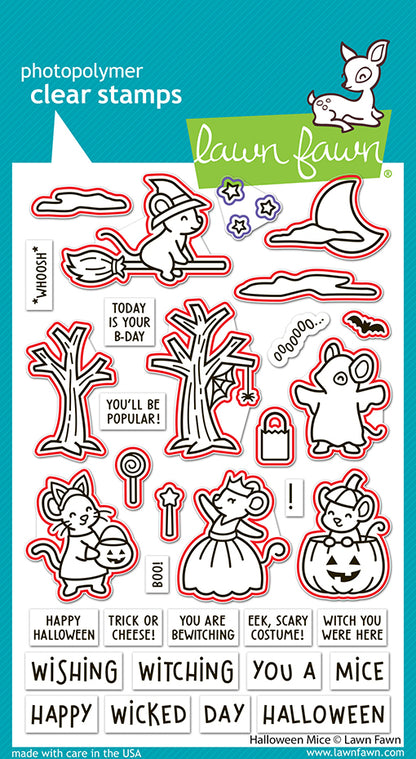 Lawn Fawn halloween mice lawn cuts