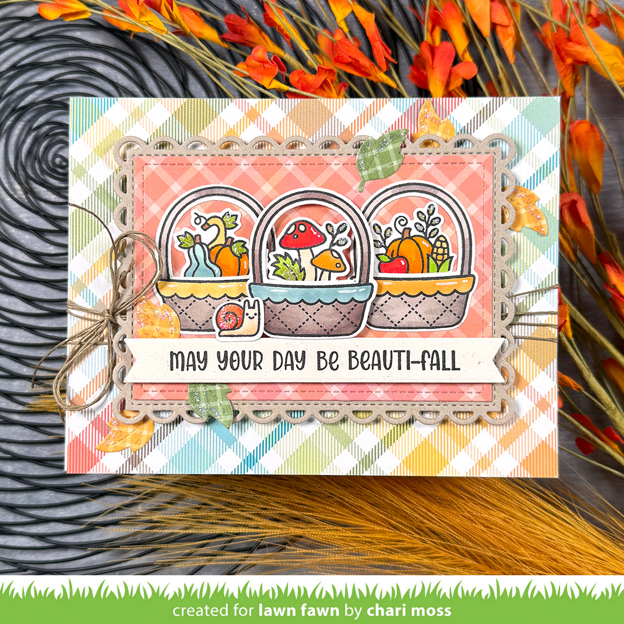 Lawn Fawn spring basket add-on: fall