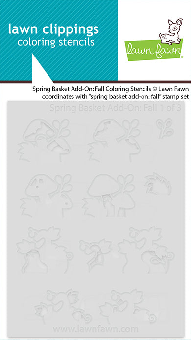 Lawn Fawn spring basket add-on: fall coloring stencils