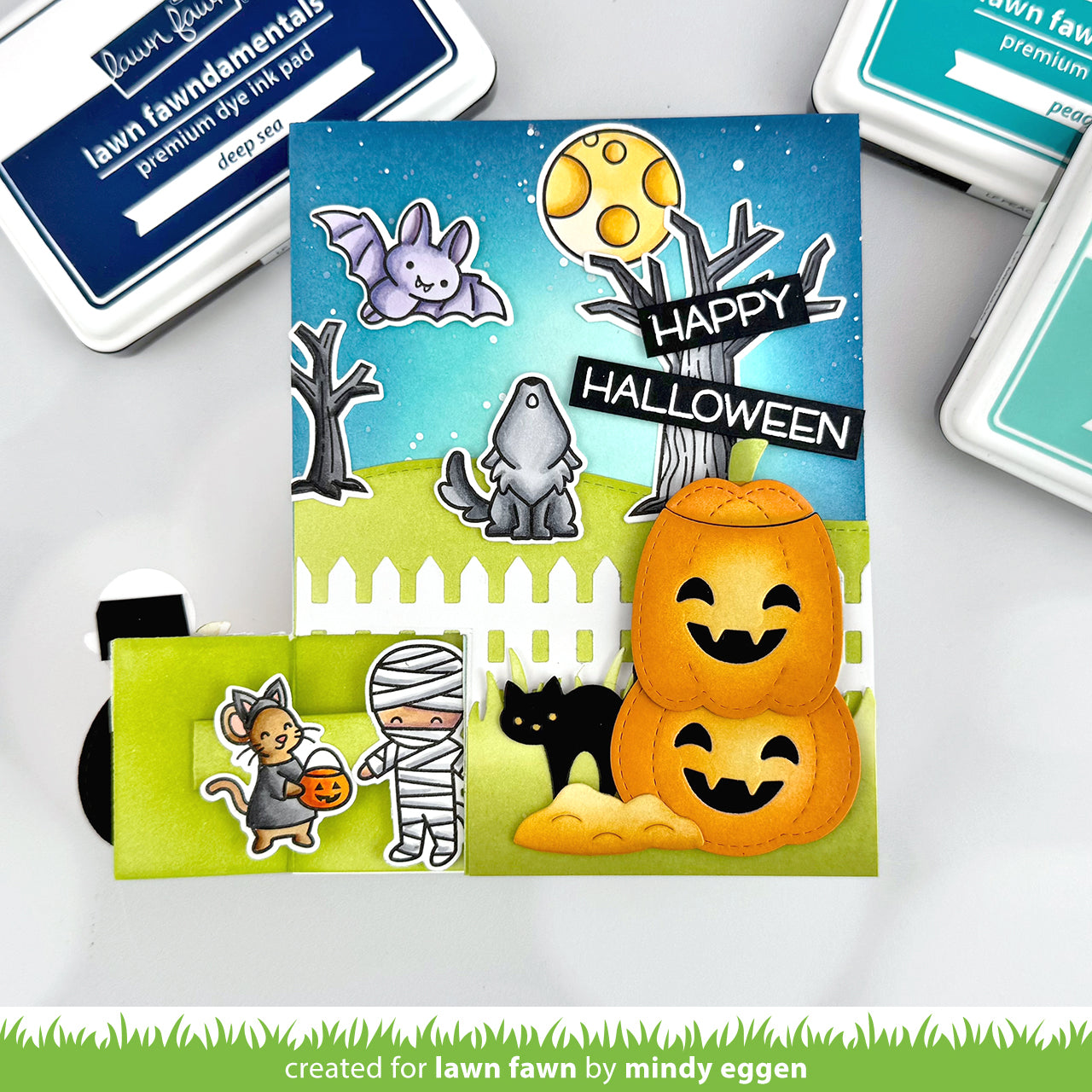 Lawn Fawn knock knock, who's there? rectangle door add-on