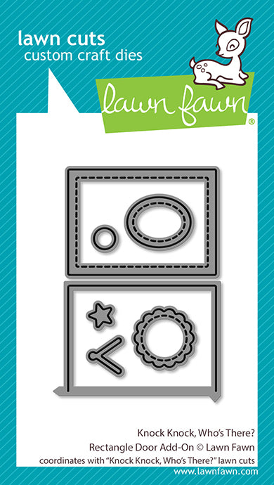 Lawn Fawn knock knock, who's there? rectangle door add-on