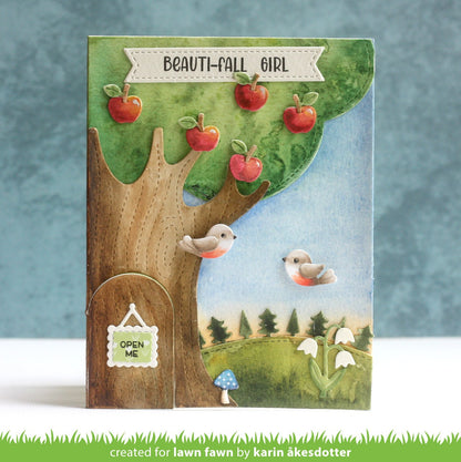 Lawn Fawn knock knock, who's there? tree add-on