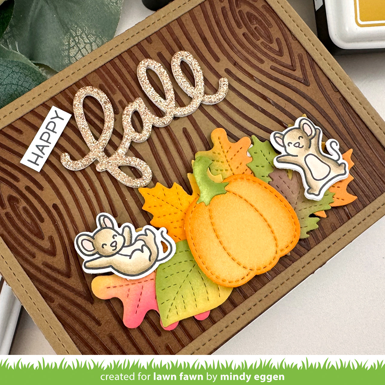 Lawn Fawn woodgrain stencil