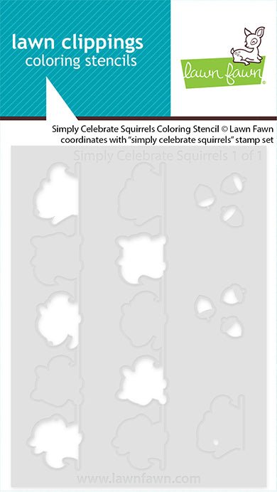 Lawn Fawn Simply Celebrate Squirrels Coloring Stencils