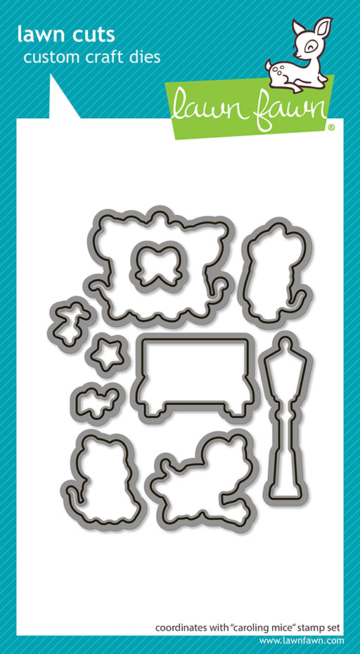 Lawn Fawn caroling mice lawn cuts