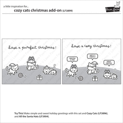 Lawn Fawn cozy cats christmas add-on