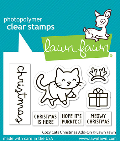 Lawn Fawn cozy cats christmas add-on