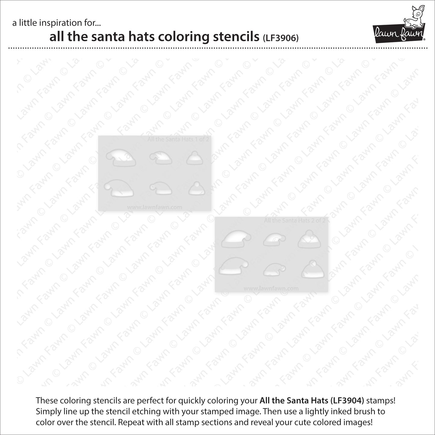 Lawn Fawn all the santa hats coloring stencils