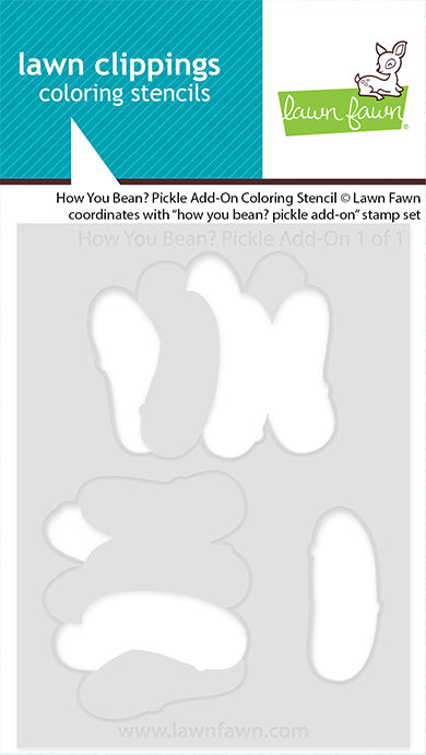 Lawn Fawn how you bean? pickle add-on coloring stencil