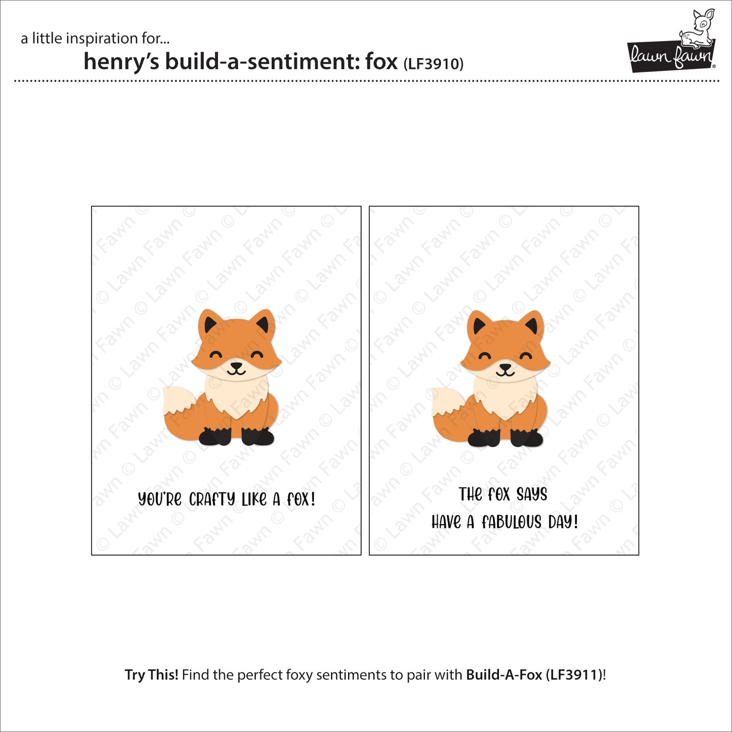 Lawn Fawn henry's build-a-sentiment: fox