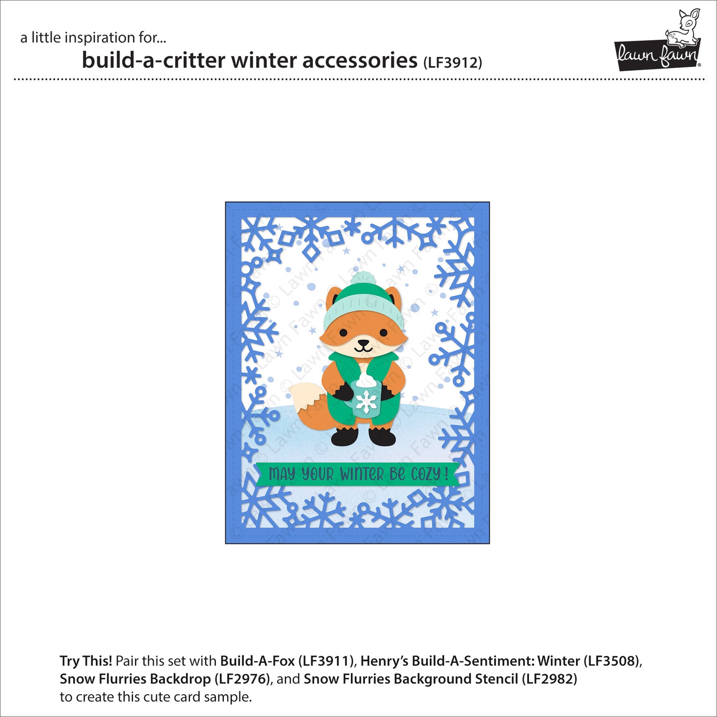Lawn Fawn build-a-critter winter accessories