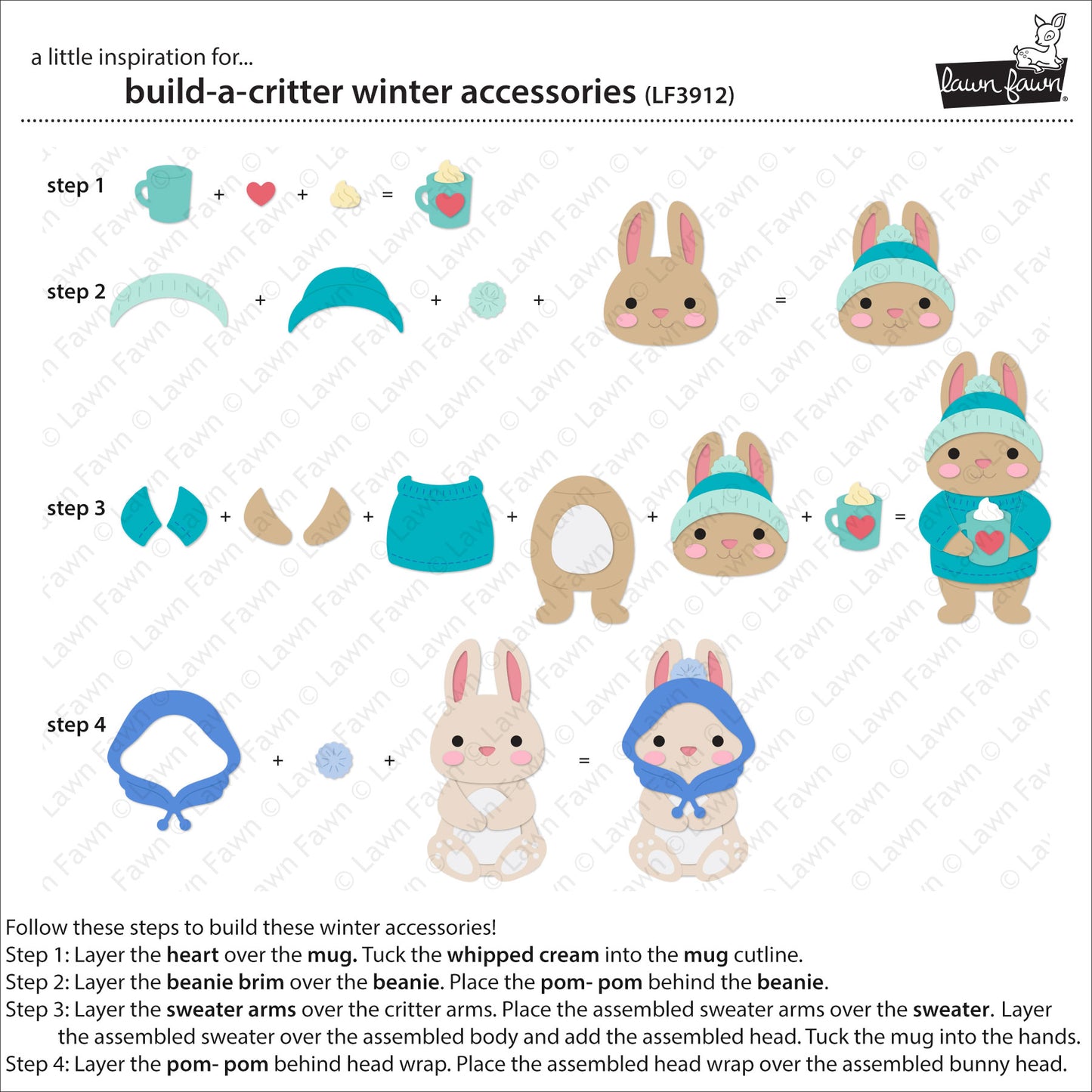 Lawn Fawn build-a-critter winter accessories