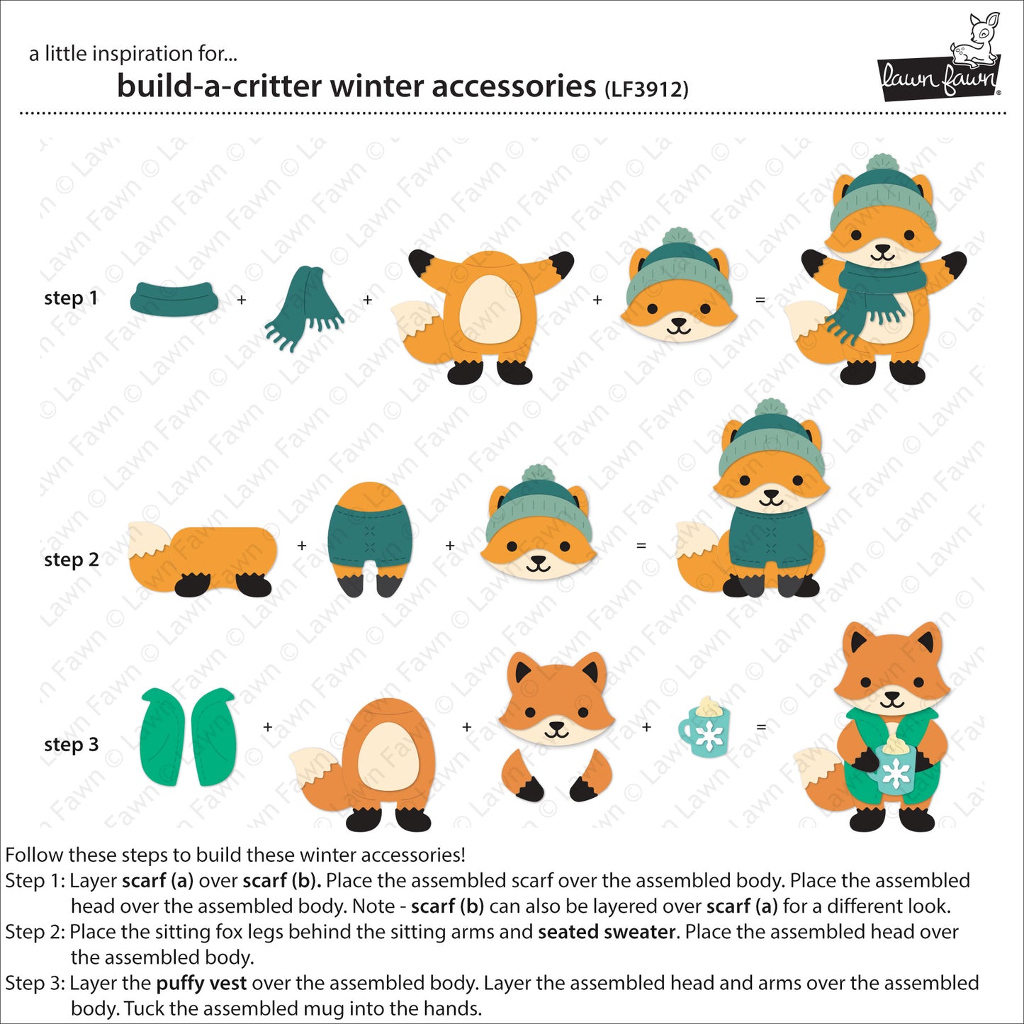 Lawn Fawn build-a-critter winter accessories