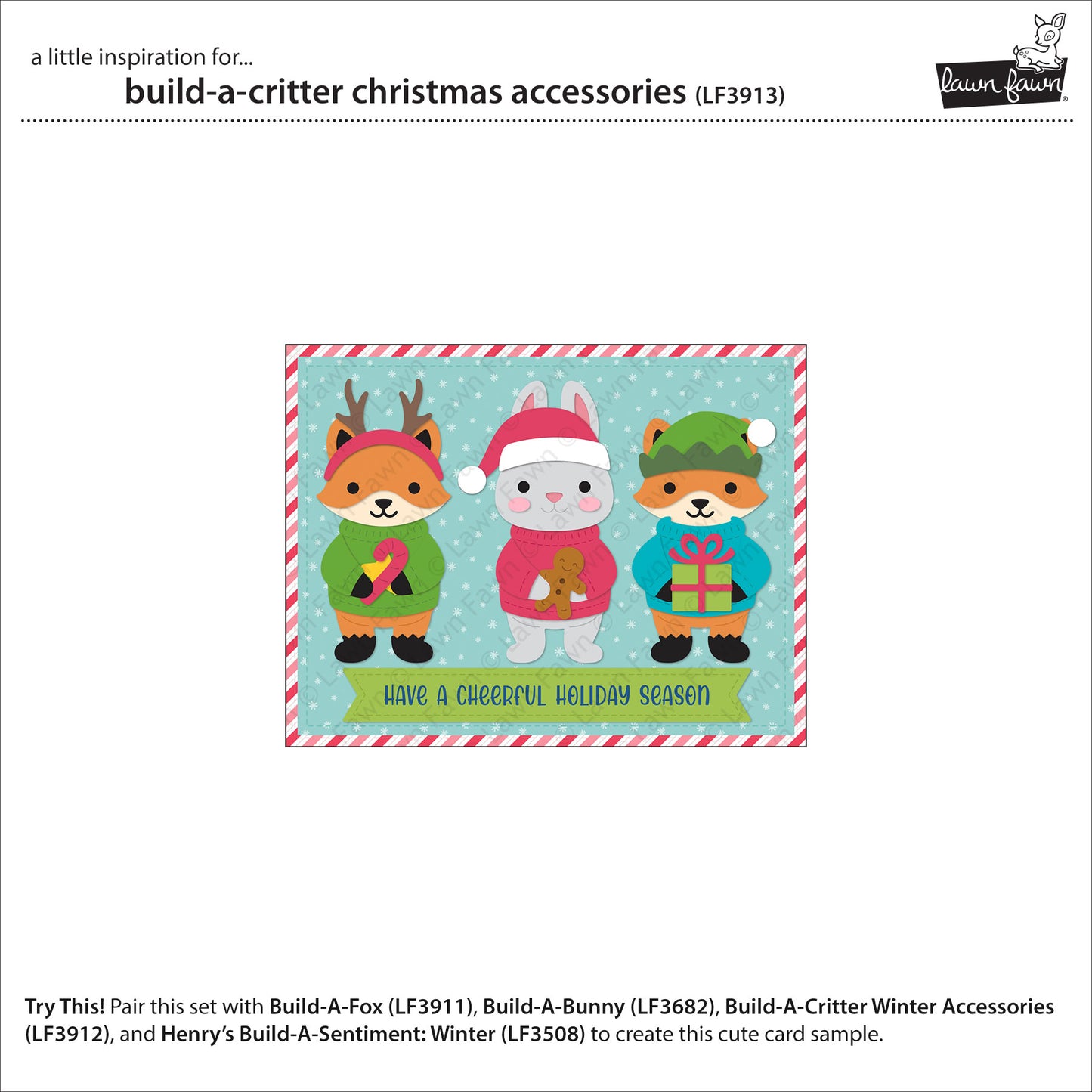 Lawn Fawn build-a-critter christmas accessories