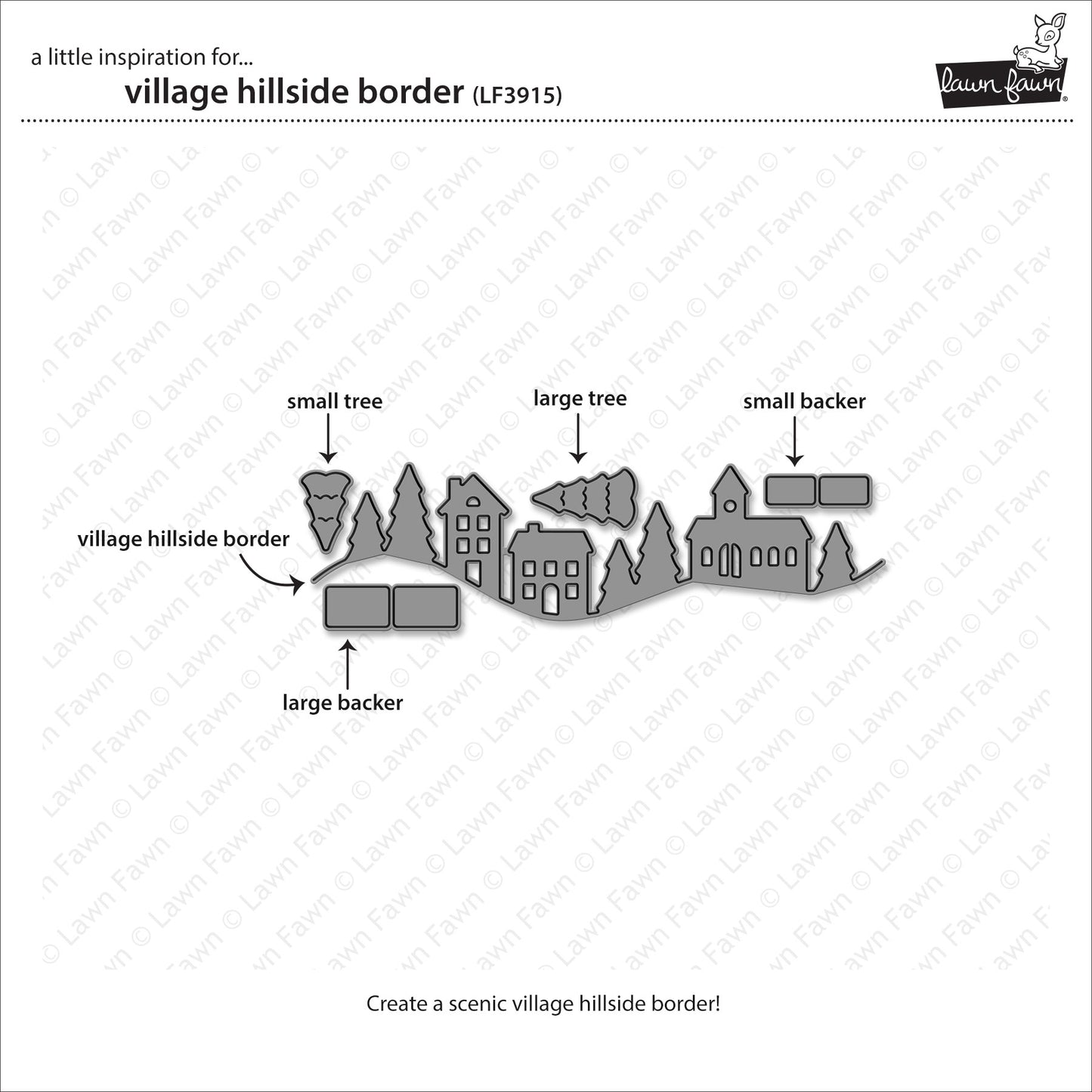 Lawn Fawn village hillside border
