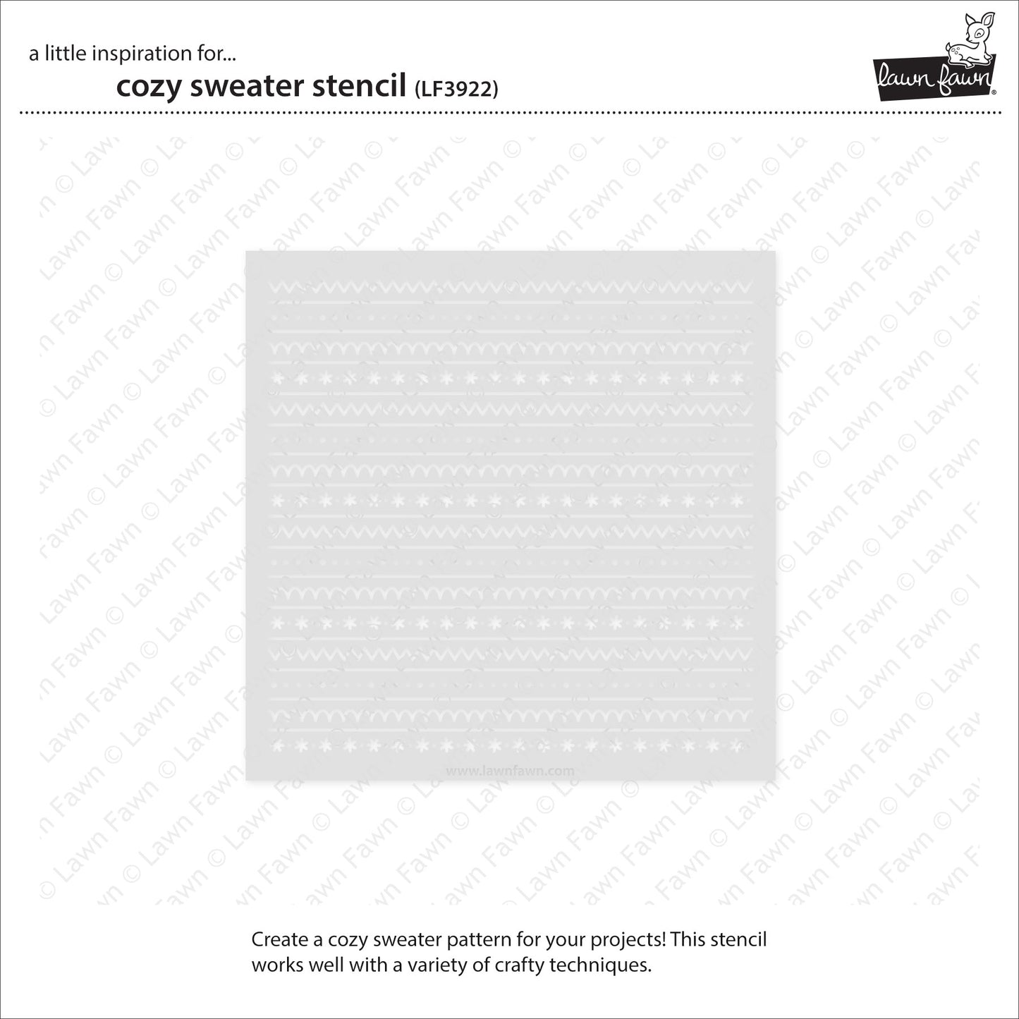 Lawn Fawn cozy sweater stencil