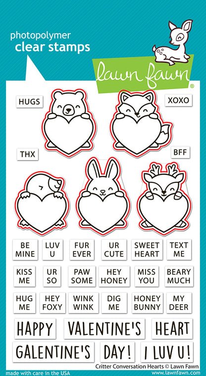 Lawn Fawn Critter conversation hearts lawn cuts Outlinestanzen