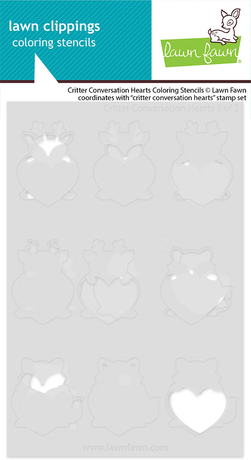 Lawn Fawn Critter conversation hearts coloring stencils Ausmalschablonen