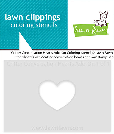 Lawn Fawn Critter conversation hearts add-on coloring stencil Ausmalschablonen