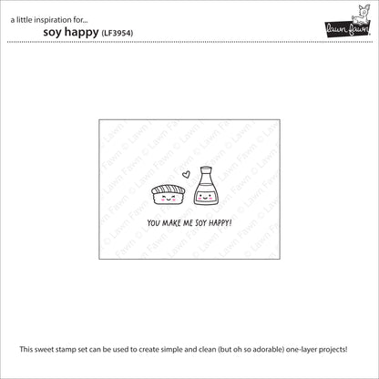 Lawn Fawn Soy happy Clear Stamp Set 2x3 Sushi & Sojasauce