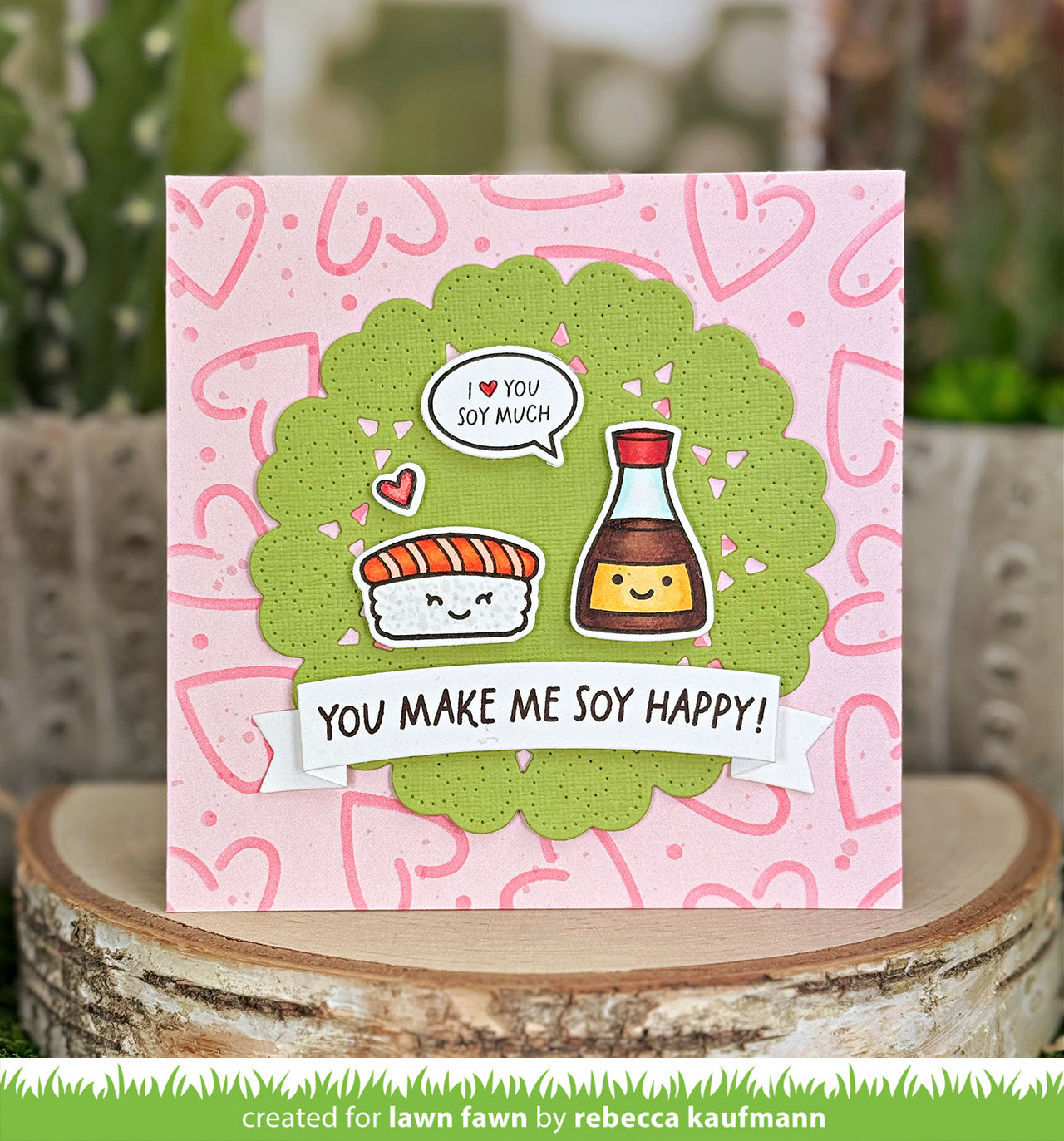 Lawn Fawn Soy happy Clear Stamp Set 2x3 Sushi & Sojasauce