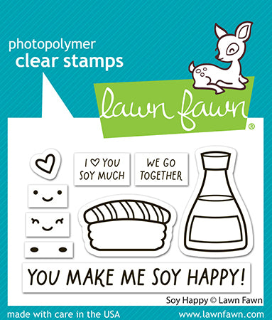 Lawn Fawn Soy happy Clear Stamp Set 2x3 Sushi & Sojasauce