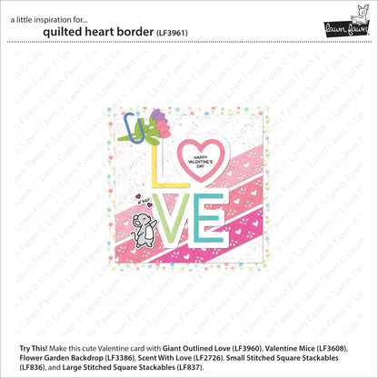 Lawn Fawn Quilted heart border Gesteppte Herzbordüre Stand alone Stanzen