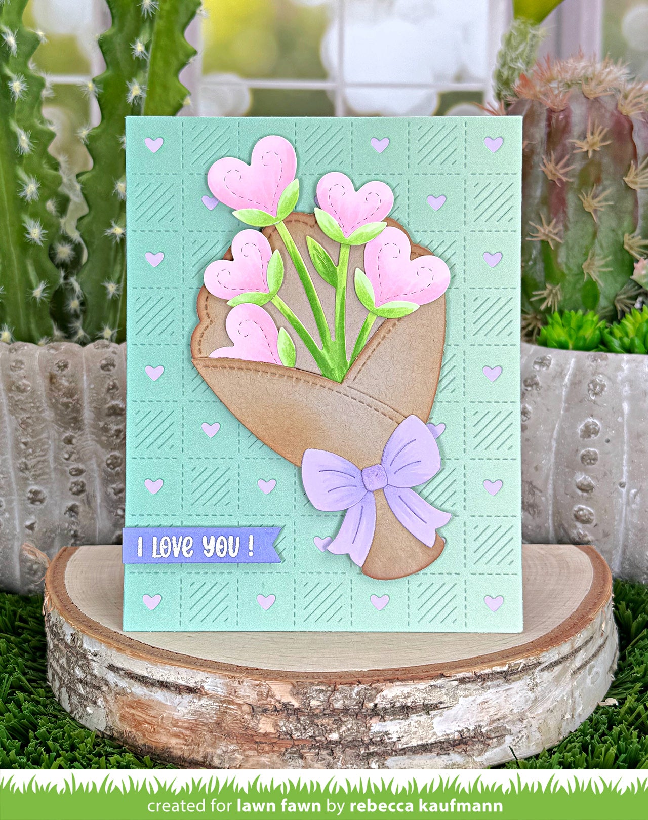 Lawn Fawn Checkered hearts backdrop: portrait Karierter Herz Hintergrund Stand alone Stanzen
