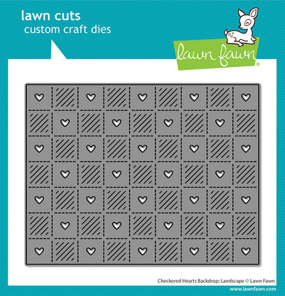 Lawn Fawn Checkered hearts backdrop: landscape Karierter Herz Hintergrund Stand alone Stanzen
