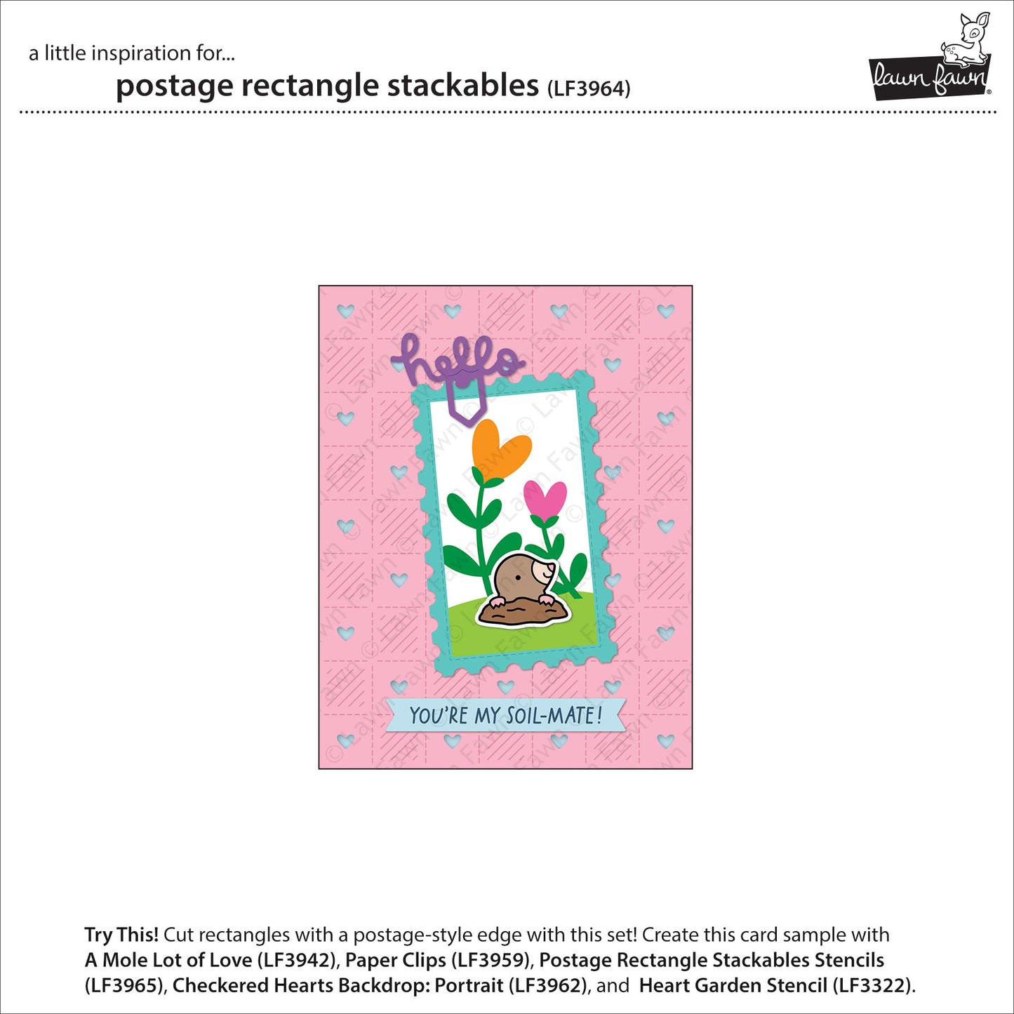 Lawn Fawn Postage rectangle stackables Postmarken-Rahmen Rechtecke Stand alone Stanzen