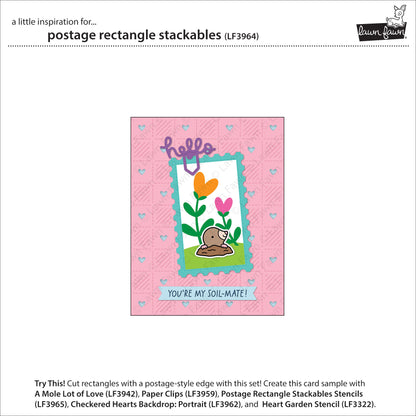 Lawn Fawn Postage rectangle stackables Postmarken-Rahmen Rechtecke Stand alone Stanzen