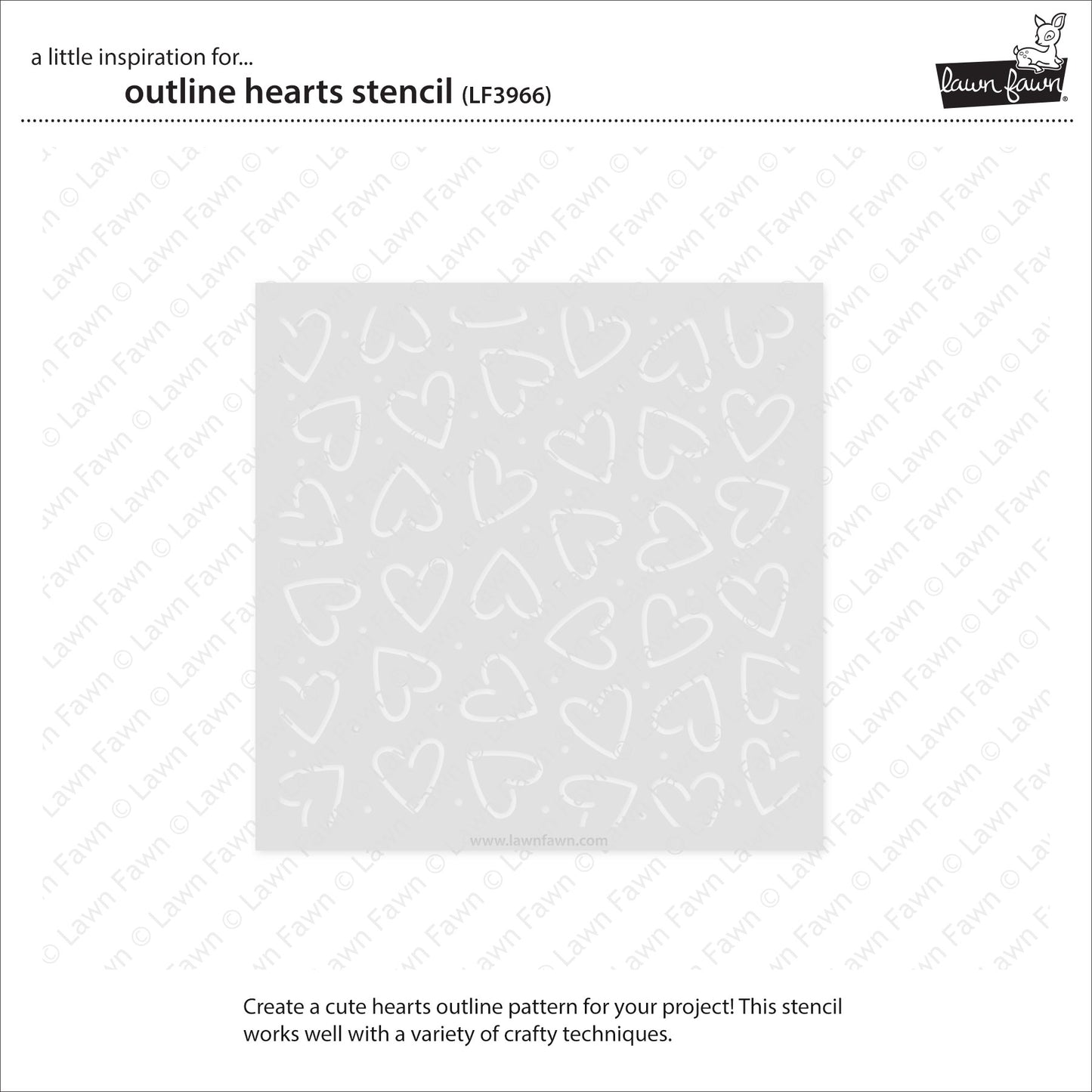 Lawn Fawn Outline hearts stencil Schablone