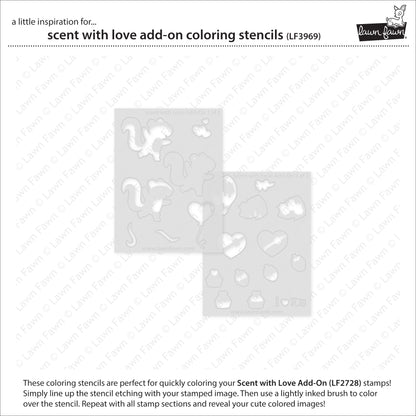 Lawn Fawn Scent with love add-on coloring stencils Ausmalschablonen