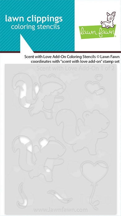 Lawn Fawn Scent with love add-on coloring stencils Ausmalschablonen