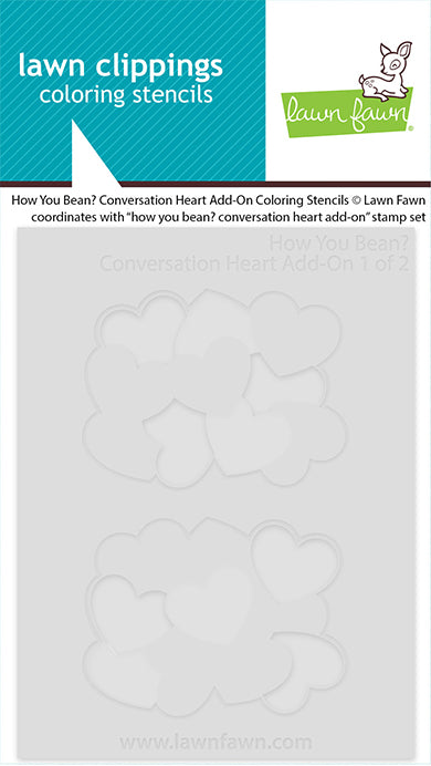 Lawn Fawn How you bean? Conversation heart add-on coloring stencils Ausmalschablonen