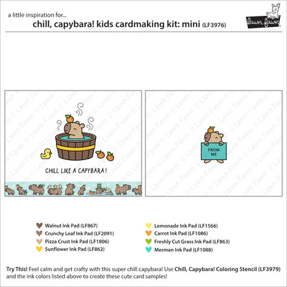 Lawn Fawn chill, capybara! kids cardmaking kit: mini Kartenbastelset Produktbild 2