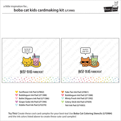 Lawn Fawn boba cat kids cardmaking kit Kartenbastelset Produktbild 2