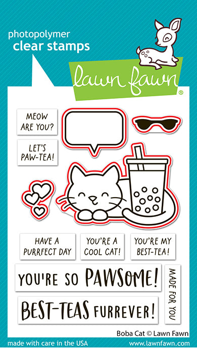 Lawn Fawn boba cat Outline Stanzen Produktbild 2