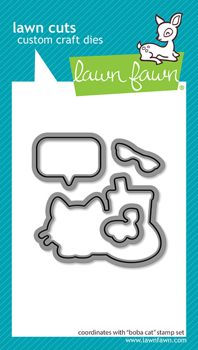 Lawn Fawn boba cat Outline Stanzen