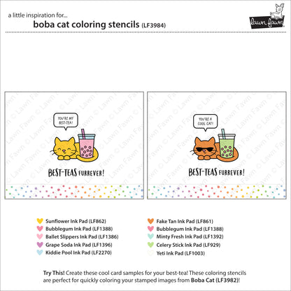 Lawn Fawn boba cat Coloring Schablone Produktbild 3