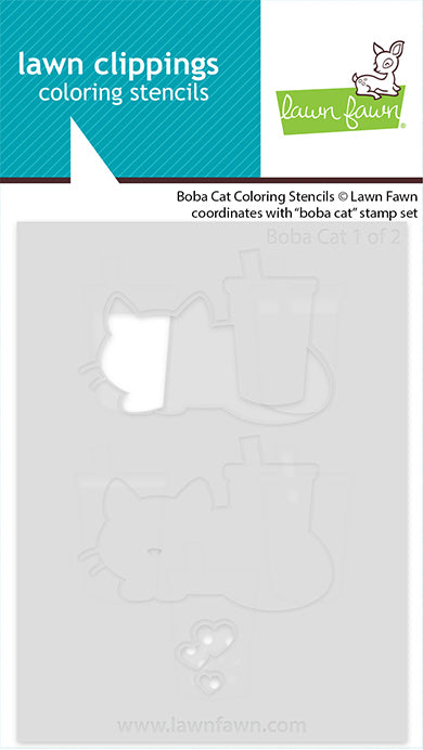 Lawn Fawn boba cat Coloring Schablone